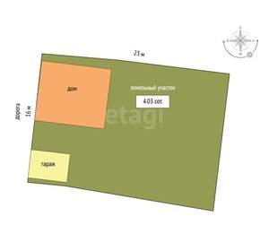 Дом 60м², 1-этажный, участок 4 сот.