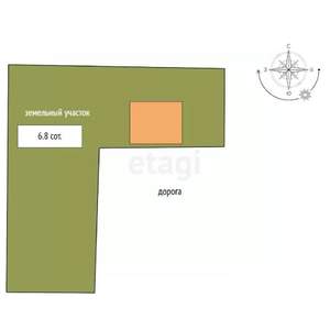 Дом 45м², 1-этажный, участок 7 сот.