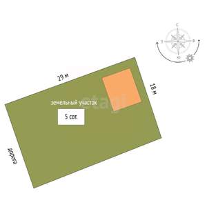 Дом 34м², 1-этажный, участок 5 сот.