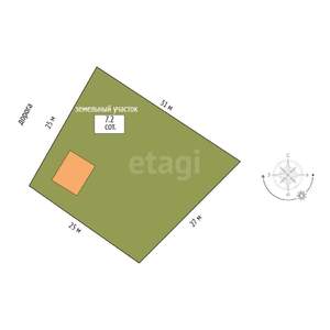 Дом 57м², 2-этажный, участок 7 сот.