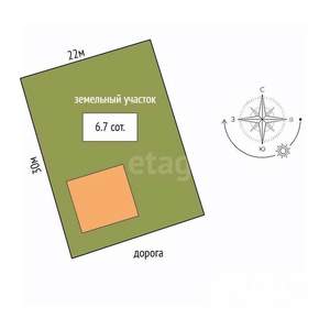 Дом 63м², 1-этажный, участок 7 сот.