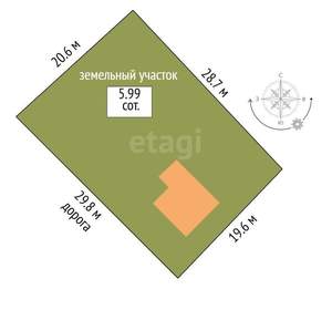 Дом 78м², 2-этажный, участок 6 сот.