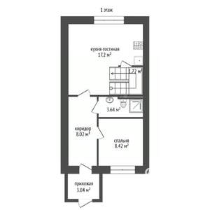 Таунхаус 80м², 2-этажный, участок 2 сот.