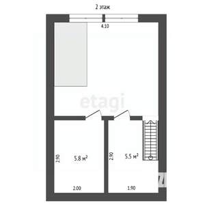 Таунхаус 64м², 3-этажный, участок 1 сот.