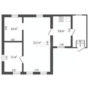 Дом 44м², 1-этажный, участок 5 сот.