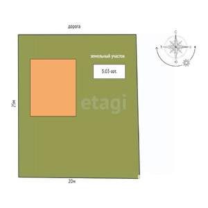 Дом 56м², 1-этажный, участок 5 сот.