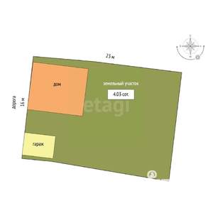 Дом 60м², 1-этажный, участок 4 сот.