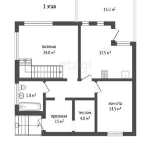 Дом 140м², 2-этажный, участок 6 сот.  