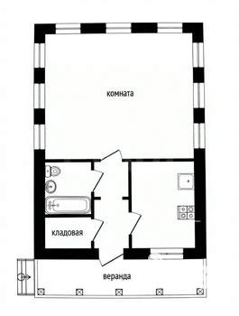 Дом 65м&sup2;, 1-этажный, участок 7 сот.  