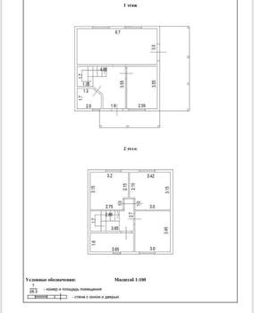 Дом 100м&sup2;, 2-этажный, участок 7 сот.  
