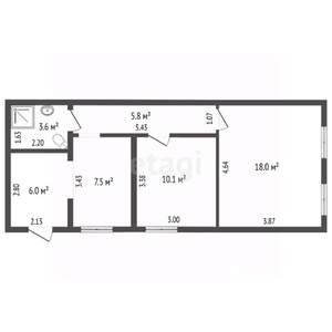 Дом 52м&sup2;, 1-этажный, участок 5 сот.  