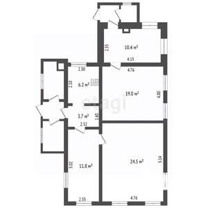 Дом 76м&sup2;, 1-этажный, участок 8 сот.  