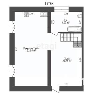 Таунхаус 119м², 2-этажный, участок 3 сот.  