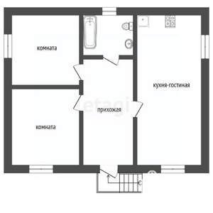 Дом 100м&sup2;, 1-этажный, участок 12 сот.  