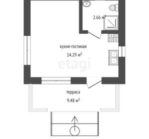 Дом 26м², 1-этажный, участок 9 сот.  