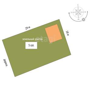 Дом 34м², 1-этажный, участок 5 сот.  