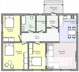 Дом 116м², 1-этажный, участок 20 сот.  