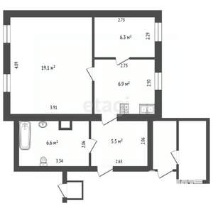 Дом 96м², 1-этажный, участок 45 сот.  