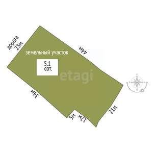 Дом 45м&sup2;, 1-этажный, участок 5 сот.  