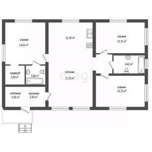 Дом 90м&sup2;, 1-этажный, участок 7 сот.  