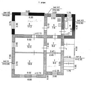 Дом 74м², 1-этажный, участок 6 сот.  