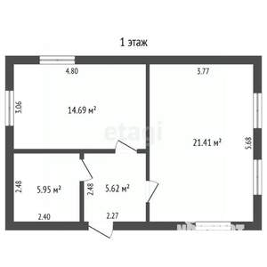 Дом 79м², 2-этажный, участок 6 сот.  