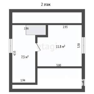 Дом 58м², 2-этажный, участок 6 сот.  