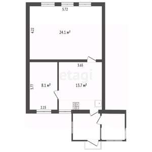 Дом 46м&sup2;, 1-этажный, участок 7 сот.  