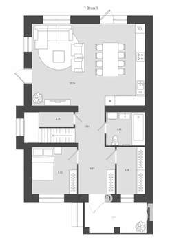 Таунхаус 132м&sup2;, 2-этажный, участок 3 сот.  