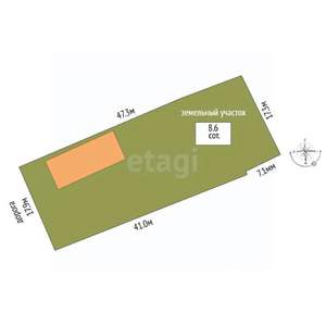 Дом 50м², 1-этажный, участок 9 сот.  