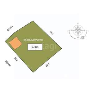 Дом 15м&sup2;, 1-этажный, участок 6 сот.  