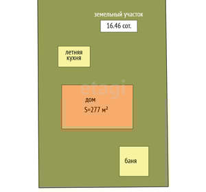 Дом 277м², 2-этажный, участок 16 сот.  