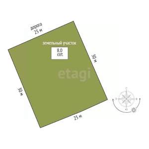 Дача 20м², 1-этажный, участок 8 сот.  