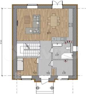 Дом 155м², 2-этажный, участок 6 сот.  