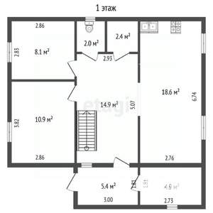 Дом 110м², 2-этажный, участок 8 сот.  