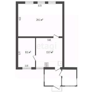 Дом 46м&sup2;, 1-этажный, участок 7 сот.  