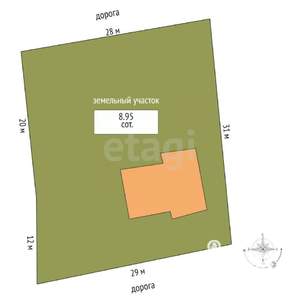 Дом 147м², 2-этажный, участок 9 сот.  