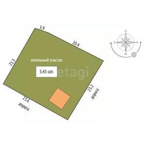 Дом 40м&sup2;, 2-этажный, участок 6 сот.  