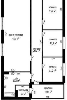 Дом 127м&sup2;, 1-этажный, участок 7 сот.  