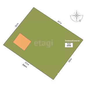 Дача 30м², 2-этажный, участок 5 сот.  