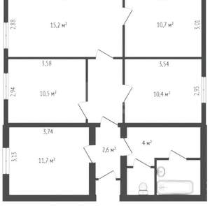 Дом 75м&sup2;, 1-этажный, участок 17 сот.  