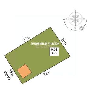 Дом 58м&sup2;, 2-этажный, участок 7 сот.  