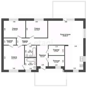 Дом 110м&sup2;, 1-этажный, участок 7 сот.  