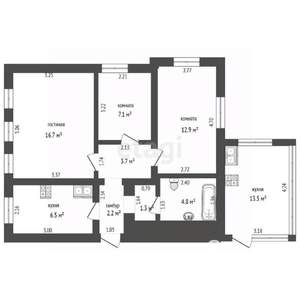 Дом 75м&sup2;, 1-этажный, участок 4 сот.  