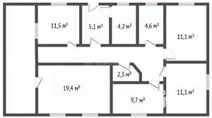 Дом 103м&sup2;, 1-этажный, участок 9 сот.  