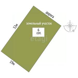 Дом 35м², 1-этажный, участок 6 сот.  