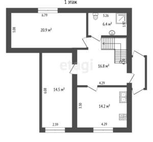 Дом 150м², 2-этажный, участок 7 сот.  