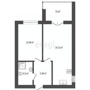 1-к квартира, на длительный срок, 40м2, 3/4 этаж