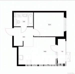 2-к квартира, на длительный срок, 38м2, 2/17 этаж