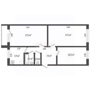 3-к квартира, на длительный срок, 60м2, 5/9 этаж